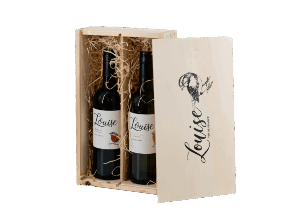 Wijnpakket 2-vaks kist Louise vin de France